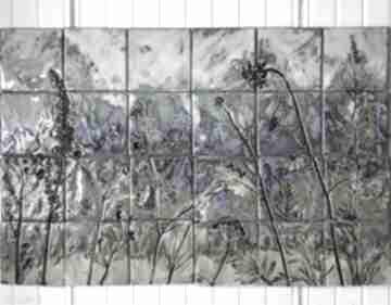 Zestaw kafli ceramicznych "letnia łąka v" ceramika ceramystiq studio dekor, panel ścienny
