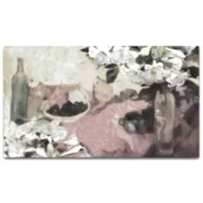 Obraz na płótnie martwa z liliami 100x60, nowoczesny ścianę do renata bułkszas kwiaty, obrazy