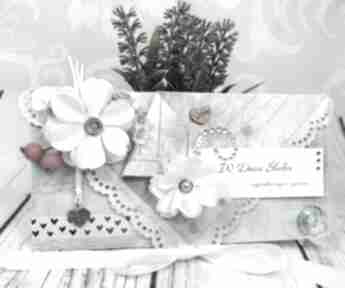 Kartka ślubna kopertówka k96 scrapbooking shiraja, na wesele prezent, kwiaty serce