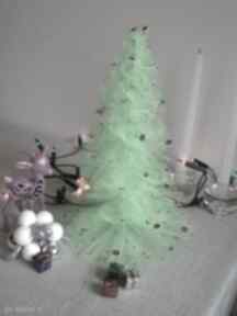 Prezent święta? Zielona choinka - delikatna, błyszcząca śliczna ozdoba świąteczna dekoracje