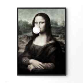 Plakat obraz mona lisa z balonem A4 - 21 0x29 7cm hogstudio plakaty, mieszkanie, ozdoba