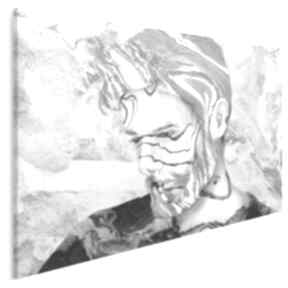 Obraz na płótnie - szary 120x80 cm 65401 vaku dsgn mężczyzna, chłopak, marmur, twarz, portret