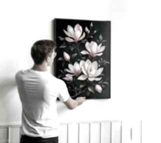 Plakat botaniczny kwiaty magnolia kobiecy - format 40x50 cm plakaty hogstudio, kwiatowy