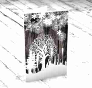 Pomysł na prezenty w zimowym lesie karteczka na parallel world boże narodzenie, kartki