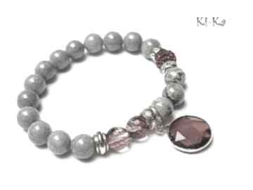 Kolekcja rich carmine and grey jaspis kwarc marmur swarovski