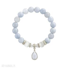 Lavender chalcedony chalcedon kryształek bransoleta gumce