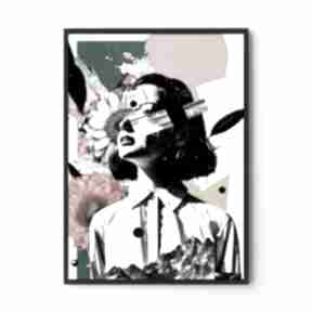 Plakat kolaż dziewczyna kolor - format 30x40 cm plakaty hogstudio, dla kobiety