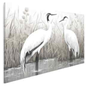 Obraz na płótnie - tatarak stylowy elegancki 120x80 cm 120601 vaku dsgn czaple, żurawie, ptaki
