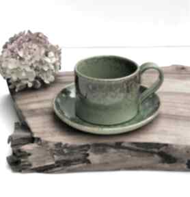 Filiżanka ceramiczna za spodkiem - natura ceramika tyka, kubeczek, ze prezent, kuchnia