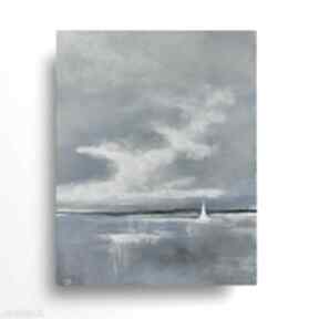 akrylowy formatu 40x50 cm paulina lebida morze, akryl, obraz, płótno