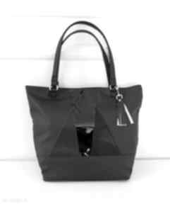 Laura tote bag black&black torebki camshella metaliczna, patchworkowa połyskująca shopper