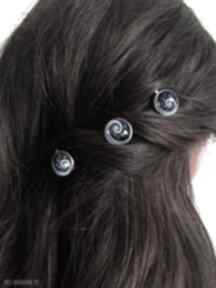 Niebieska spirala wsuwki włosów ozdobne ślubne spinki komplet