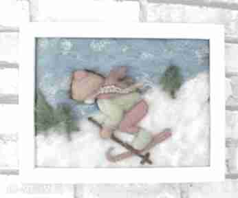 Dziewczynka szusująca nartach obraz kolekcji winter narty dziecko