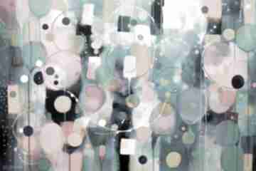 Granatowy obraz abstrakcyjny - kolorowa do salonu wydruk na płótnie 90x60 cm annsayuri art