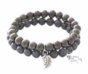 Chocolate hematite navy blue jade set czekolada jadeit hematyt