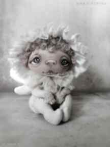 Aniołek - artystyczna lalka kolekcjonerska z tkaniny dekoracje e piet, prezent, podziekowanie