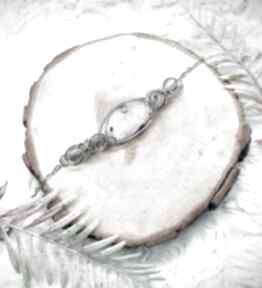 Bransoletka handmade kamień księżycowy stal chirurgiczna wirewrapping by nostawen, pomysł