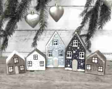 Prezent. Zestaw 5 domków do świątecznych dekoracji galeria fajny domek małe domki z drewna