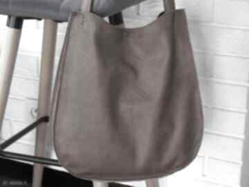 Pojemna torba hobo rudej skÓry naturalnej torebka brązowa