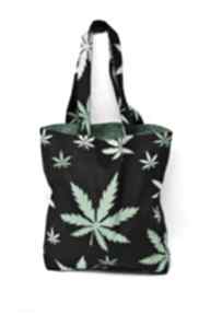 Torba na zakupy shopperka ekologiczna zakupowa ramię siatka bawełniana liście konopi marihuana