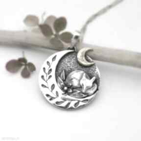 Artystyczny naszyjnik z lisem ze srebra artymateria z lis wisiorek, biżuteria leśny