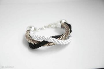 Bracelet by: elegancka ze sznurków sis sznurek, bransoletka, prezent, czarny, złoto