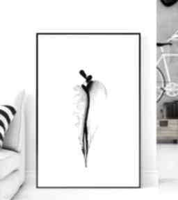 Obraz 50x70 cm wykonany ręcznie, 3356761 art krystyna siwek do salonu, grafika czarno biała