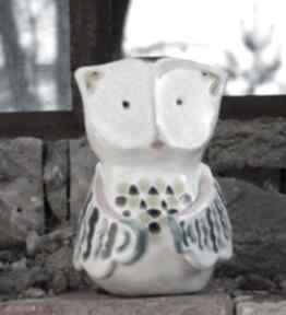 Ceramiczna sówka panienka z okienka ceramika iza bella art, ptaki, prezent, figurka