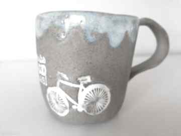 Kubek "we dwoje na rowerze" ceramika eva art rękodzieło, z gliny, dekoracja wnętrza, użytkowa
