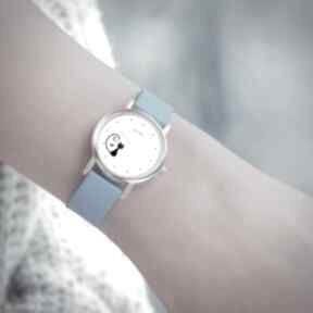 Zegarek mały - kotek, serce silikonowy, niebieski zegarki yenoo, pasek, kot, dziecięca