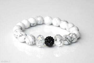 Elegancka bransoletka z fasetowane howlitu bracelet by sis howlit, kamienia, biały, prezent