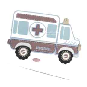 Ambulans - kartka scrapbooking jelonkaa, auto, karetka, zdrowie - urodziny