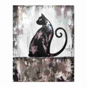 Kot at 2r, obraz ręcznie malowany aleksandrab, prezent