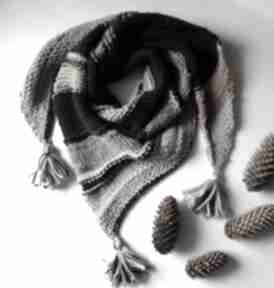 Ciepła the wool art chusta, szal, wełniaa, zimowa, na drutach