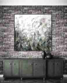 Obraz abstrakcja 110x110 cm by ferens, wielkoformatowy, na płótnie, ręcznie malowany, modny