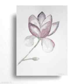 Magnolia akwarela formatu a4 paulina lebida, papier - kwiaty