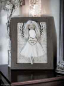 Anioł stróż babci ciemne drewno ramka dekoracje kartkowelove aniołek, dla dzień