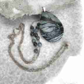 Naszyjnik z jaspisem cesarskim c1161 artseko z łańcuszku, jaspis cesarski, niebieski, złocony
