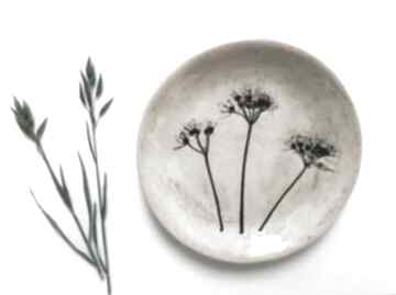 Talerzyk roślinny ceramika ana naturalny, na biżuterię, handmade