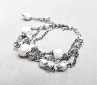 Bransoletka ze srebra i perełek 763 tilia pracownia perły - oksydowane, biżuteria z perłami