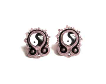 Kolczyki sztyfty feng shui soutache poli glinka design sutasz