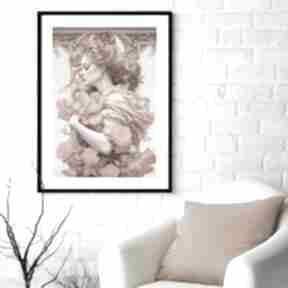 Plakat z 50x70 cm 2-0316 plakaty raspberryem kobieta, z kwiatami, do salonu, na ścianę
