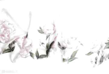 Piwonie - kwiatowy szal w-kwiaty: jedwabny - ręcznie malowany szaliki