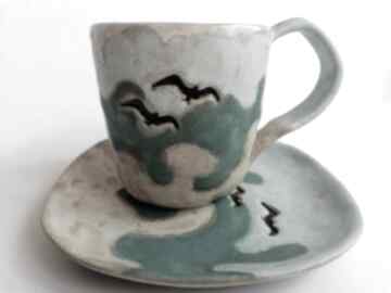 Komplet "a może nad morze " 2 ceramika eva art rękodzieło, kubek z gliny, do herbaty, użytkowa