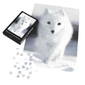 Puzzle - biały lis 60x42 cm 600 elementów liliarts, układanka, lis, lisek, polarny