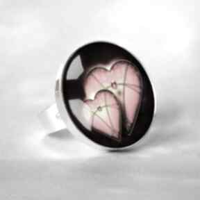 Dwa gorące serca - pierścionek na prezent gala vena, kobiet, kobiecy, romantyczny