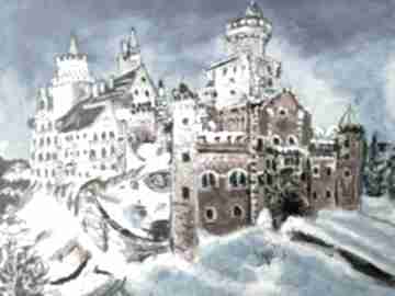 Krystyna mosciszko obraz krajobraz, zamki, pejzaz, zamek chęciński, polska