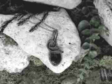 Miedziany wisior wire wrapping z agatem mszystym #237 wisiorki metal earth, agat mszysty