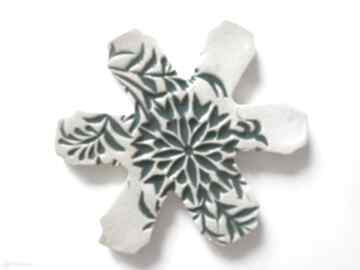 Upominek: śnieżynka magnes dekoracje ceramika ana zimowa, ozdoba
