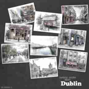 Dublin w akwareli - zestaw 9 grafik rozmiarze 13x18 cm justyna jaszke, pocztówki